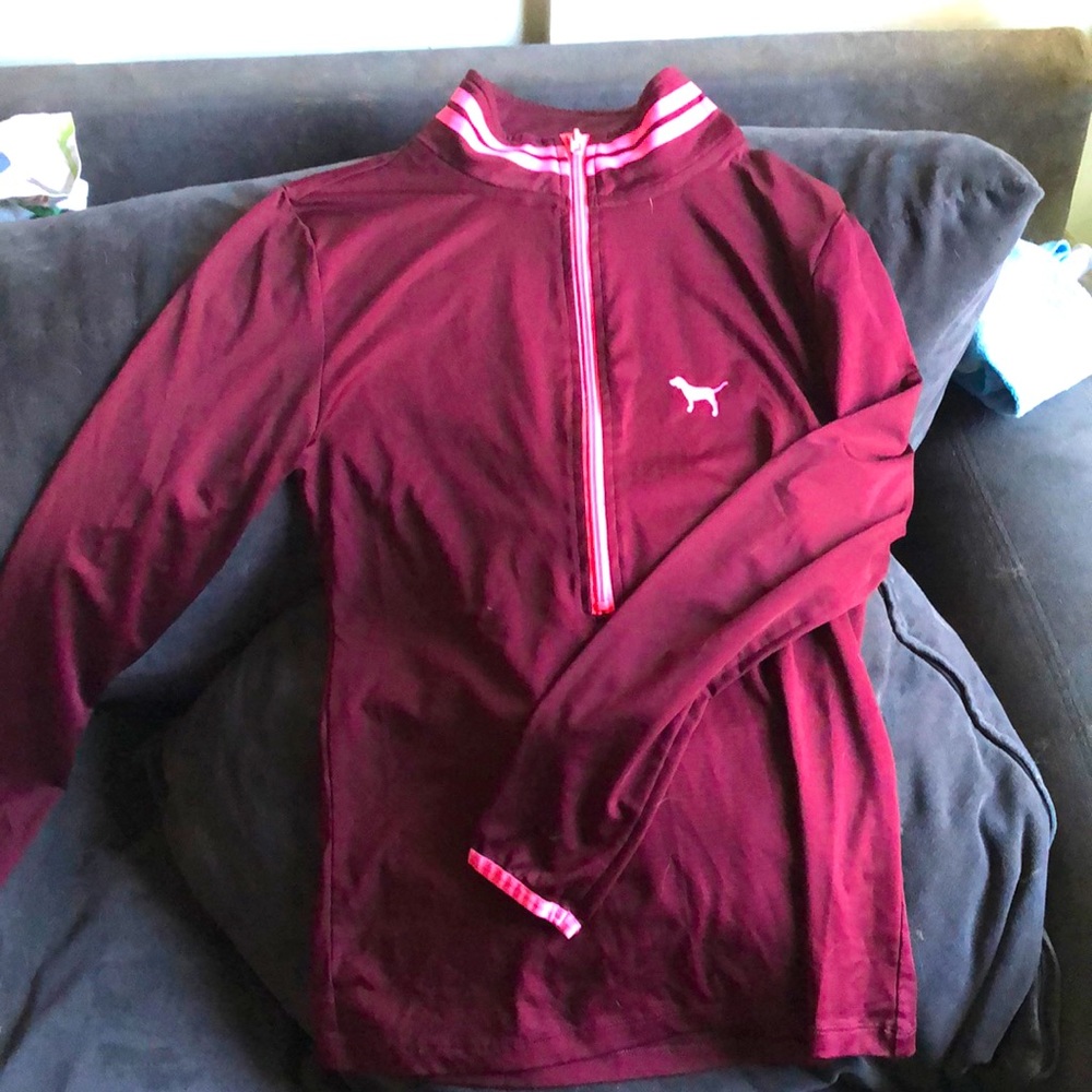 Victoria’s Secret pink ultimate 1/2 zip track jacket excellent used condition XS